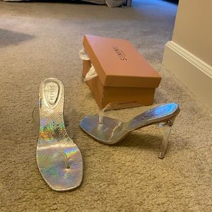 Clear flip flop mule